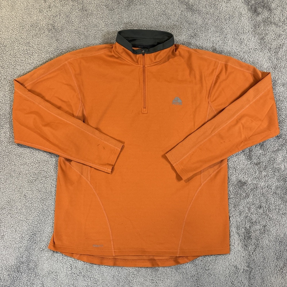 Men's Nike ACG Thermal 1/4 Zip Pullover Sweatshirt XL Orange Y2K